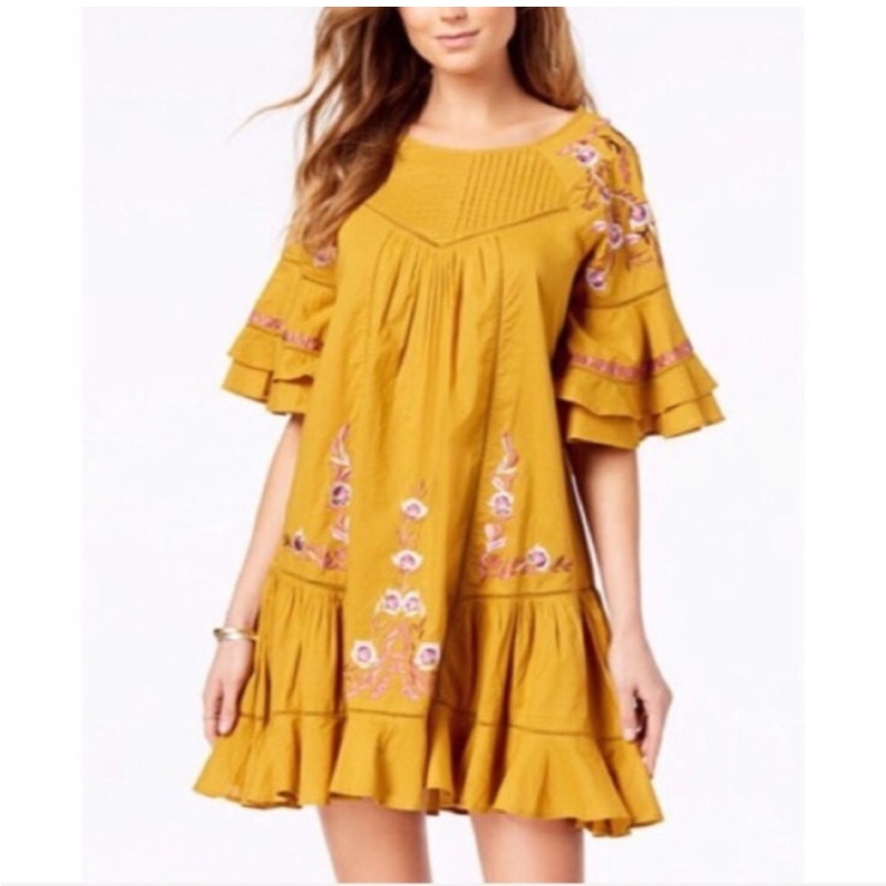 New Free People Pavlo Cotton Embroidered Dress